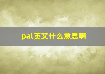 pal英文什么意思啊