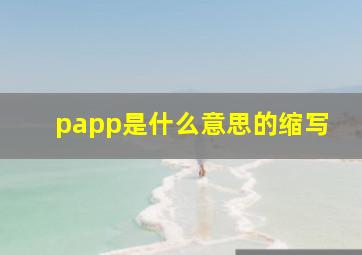 papp是什么意思的缩写