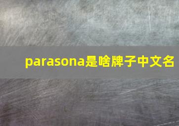 parasona是啥牌子中文名