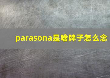 parasona是啥牌子怎么念