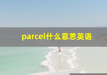 parcel什么意思英语