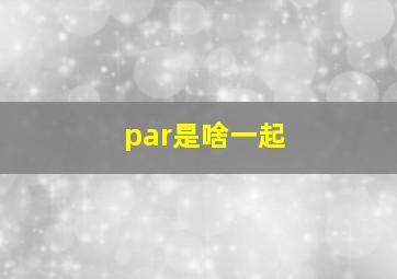 par是啥一起