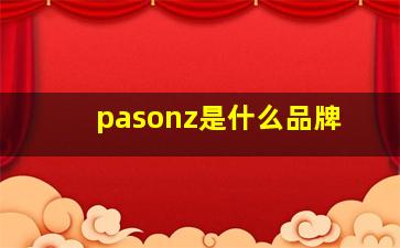 pasonz是什么品牌