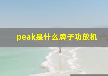 peak是什么牌子功放机