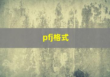 pfj格式