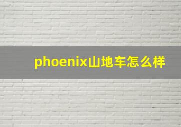 phoenix山地车怎么样