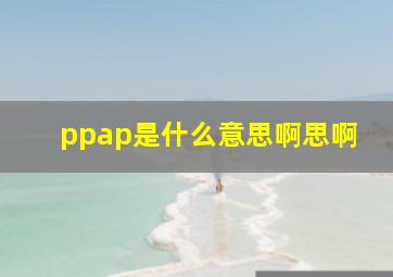 ppap是什么意思啊思啊