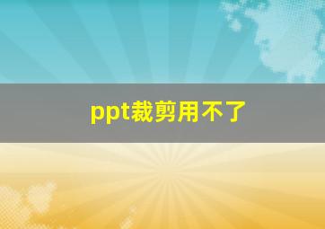 ppt裁剪用不了