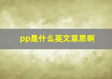 pp是什么英文意思啊