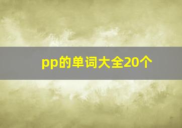 pp的单词大全20个