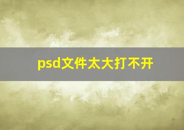 psd文件太大打不开