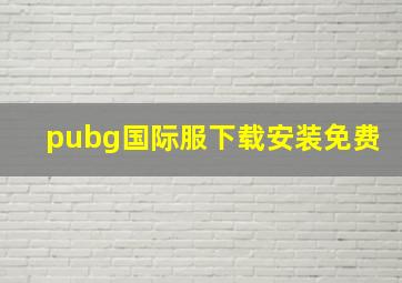 pubg国际服下载安装免费