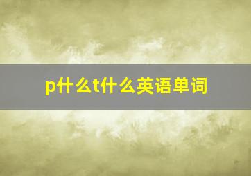 p什么t什么英语单词