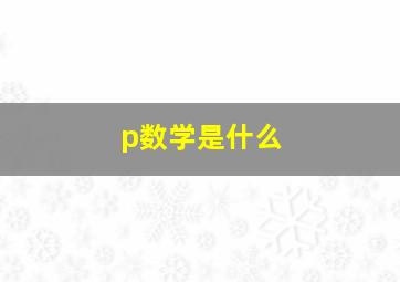 p数学是什么