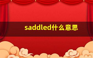 saddled什么意思