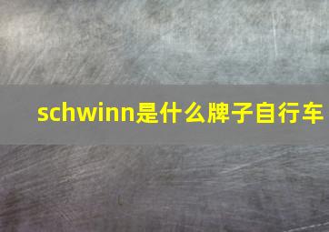 schwinn是什么牌子自行车