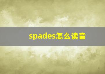 spades怎么读音