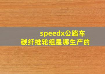 speedx公路车碳纤维轮组是哪生产的