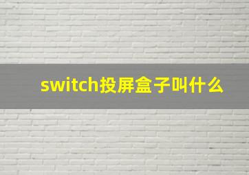 switch投屏盒子叫什么