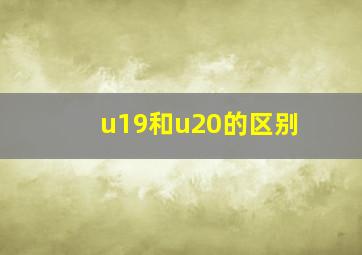 u19和u20的区别