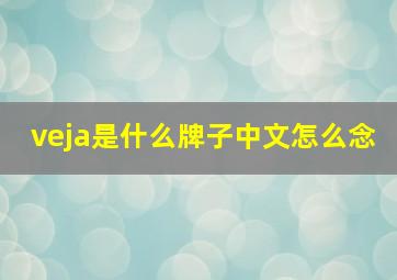 veja是什么牌子中文怎么念