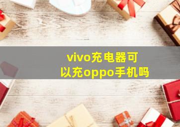 vivo充电器可以充oppo手机吗