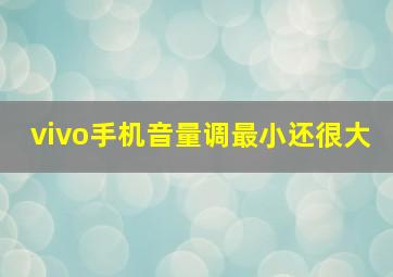 vivo手机音量调最小还很大