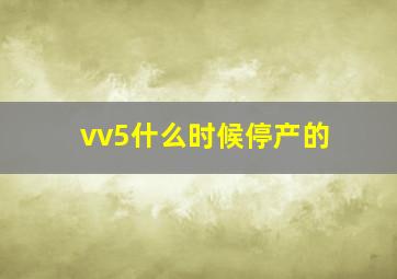 vv5什么时候停产的