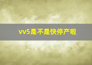 vv5是不是快停产啦