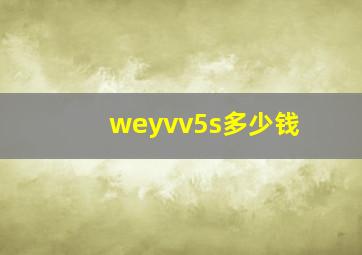 weyvv5s多少钱