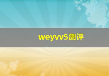 weyvv5测评