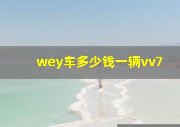 wey车多少钱一辆vv7