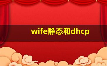 wife静态和dhcp