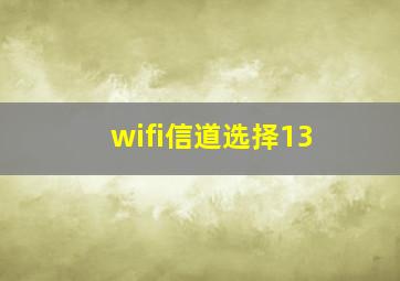 wifi信道选择13