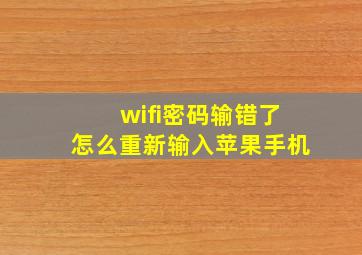 wifi密码输错了怎么重新输入苹果手机