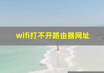 wifi打不开路由器网址