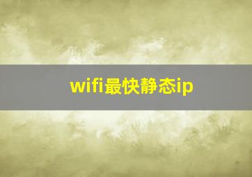 wifi最快静态ip