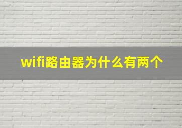 wifi路由器为什么有两个