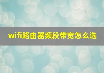 wifi路由器频段带宽怎么选