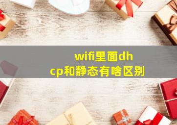 wifi里面dhcp和静态有啥区别