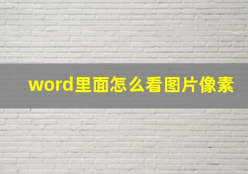 word里面怎么看图片像素