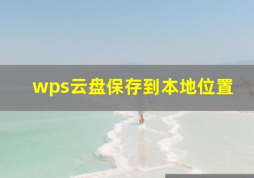 wps云盘保存到本地位置