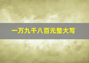 一万九千八百元整大写