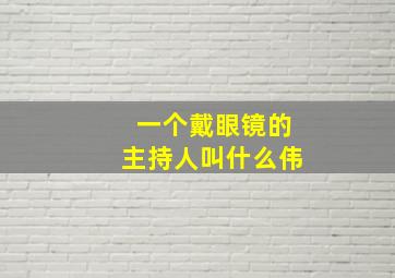 一个戴眼镜的主持人叫什么伟