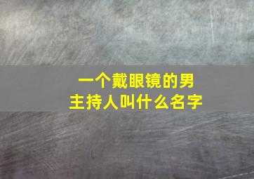 一个戴眼镜的男主持人叫什么名字