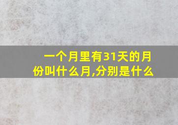 一个月里有31天的月份叫什么月,分别是什么