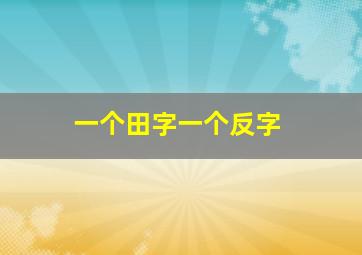 一个田字一个反字