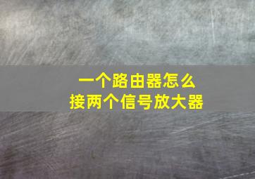 一个路由器怎么接两个信号放大器