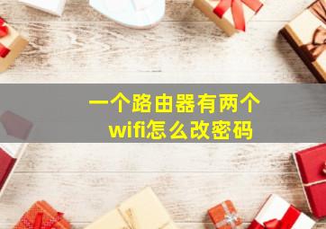 一个路由器有两个wifi怎么改密码