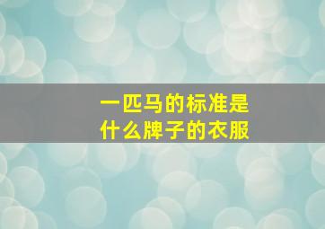 一匹马的标准是什么牌子的衣服